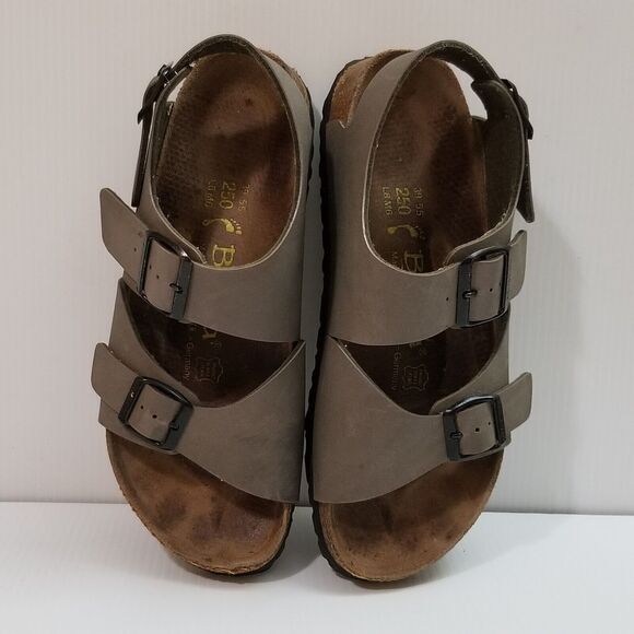 Betula by Birkenstock Milano Gray Tan Sandals Slingback EUR 39 US L8 M6 3 Straps main image 15